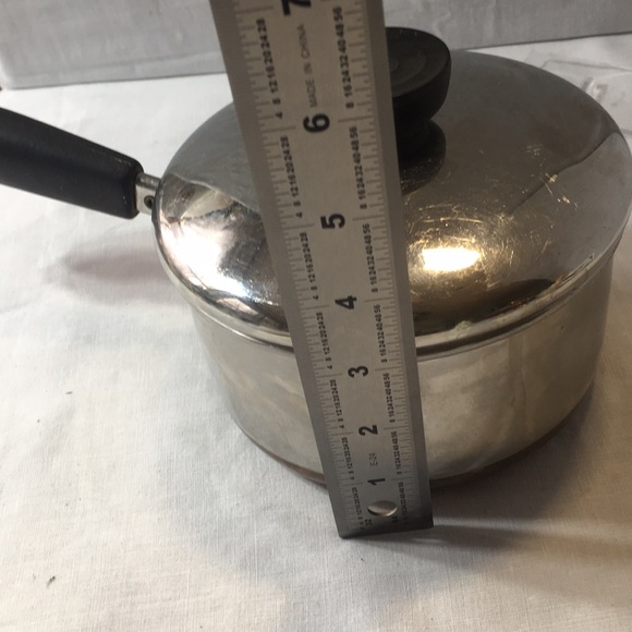 Vintage Revere Ware copper bottom stainless 1 quart saucepan with lid - Picture 7 of 8